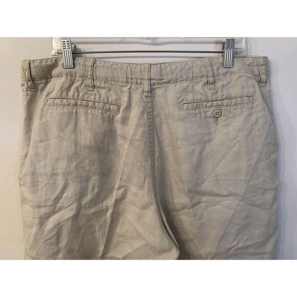 Old Navy 100% Linen Shorts Loose Fit Men's Size 36 Beige Ivory Drawstring - Picture 5 of 8